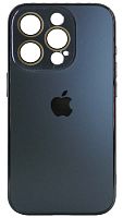 Силиконовый чехол для Apple iPhone 15 Pro зеркальная камера синий