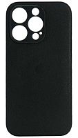 Силиконовый чехол для Apple iPhone 14 Pro кожа с лого черный