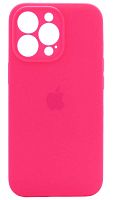 Силиконовый чехол Soft Touch для Apple iPhone 13 Pro с защитой камеры лого неоновый розовый