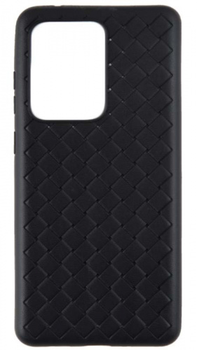 Силиконовый чехол для Samsung Galaxy S20 Ultra плетеный чёрный