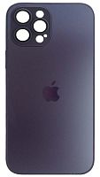 Силиконовый чехол для Apple iPhone 12 Pro Max матовое стекло с линзами фиолетовый