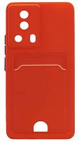 Силиконовый чехол для Xiaomi Redmi 13 Lite с кардхолдером красный
