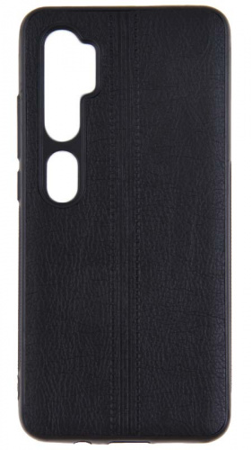 Силиконовый чехол для Xiaomi Mi Note 10/Mi Note 10 Pro эко кожа чёрный