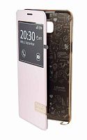 Чехол футляр-книга Usams для SAMSUNG Galaxy Note 5 Pink с окном Muge Series