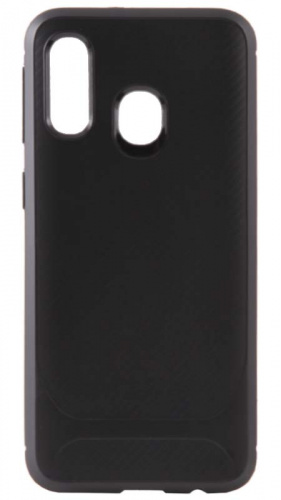 Силиконовый чехол для Samsung Galaxy A40/A405 плотный карбон чёрный