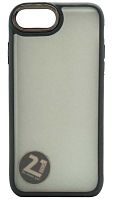 Силиконовый чехол для Apple iPhone 7/8 хром с глянцевой камерой черный