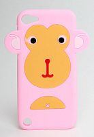 Силиконовый чехол для iPod Touch 5 обезъянка розовая