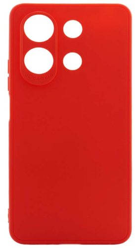 Силиконовый чехол для Xiaomi Redmi Note 13 с защитой камеры матовый красный