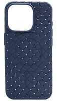Силиконовый чехол для Apple iPhone 15 Pro Magsafe Плетение синий