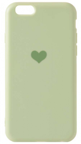 Силиконовый чехол для Apple iPhone 6/6S Soft Touch сердце зелёный