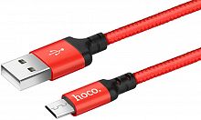 Кабель USB - микро USB HOCO X14 Times speed 1.0м 2A ткань красно-чёрный