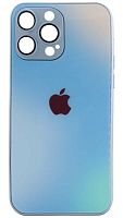 Силиконовый чехол для Apple iPhone 14 Pro Max стекло градиентное голубой
