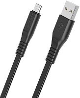 Кабель USB - micro USB Borofone BX23 Wide power 1.0м плоский 2.4A черный