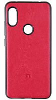 Силиконовый чехол для Xiaomi Redmi Note 6 кожа с лого красный вид 2