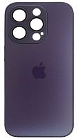 Силиконовый чехол для Apple iPhone 15 Pro матовое стекло с линзами фиолетовый
