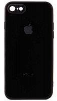 Силиконовый чехол для Apple iPhone 7/8 стеклянный с защитой камеры черный