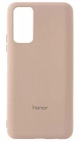 Силиконовый чехол для Huawei Honor 10x Lite с лого бледно-розовый