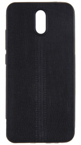 Силиконовый чехол для Xiaomi Redmi 8A эко кожа чёрный
