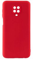 Силиконовый чехол Soft Touch для Xiaomi Redmi Note 9 Pro с защитой камеры красный