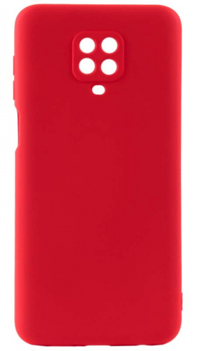 Силиконовый чехол Soft Touch для Xiaomi Redmi Note 9 Pro с защитой камеры красный