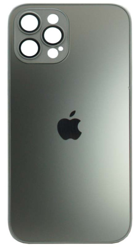 Силиконовый чехол для Apple iPhone 12 Pro Max матовое стекло с линзами титан