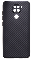 Силиконовый чехол для Xiaomi Redmi Note 9 карбон чёрный