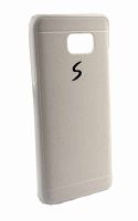 Силиконовый чехол для Samsung Galaxy Note 5 под кожу белый "S"
