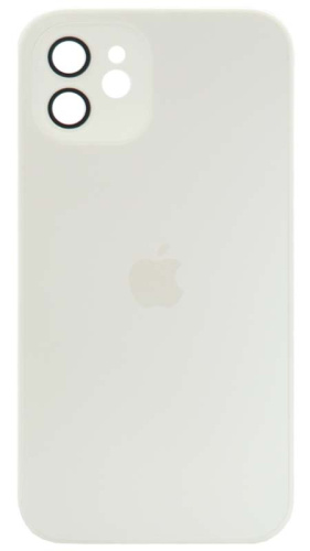 Силиконовый чехол для Apple iPhone 12 матовое стекло с линзами белый
