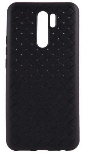Силиконовый чехол для Xiaomi Redmi 9 плетеный чёрный
