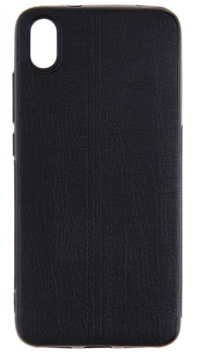 Силиконовый чехол для Xiaomi Redmi 7A эко кожа чёрный
