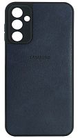 Силиконовый чехол для Samsung Galaxy A14/A145 кожа с лого синий