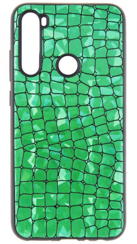 Силиконовый чехол для Xiaomi Redmi Note 8 Крокодил перламутр зеленый