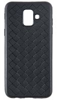 Силиконовый чехол для Samsung Galaxy A600/A6 (2018) плетеный чёрный
