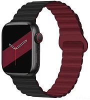 Ремешок на руку для Apple Watch 38/40/41mm двухцветный HOCO, WA22, силикон чёрный, красный