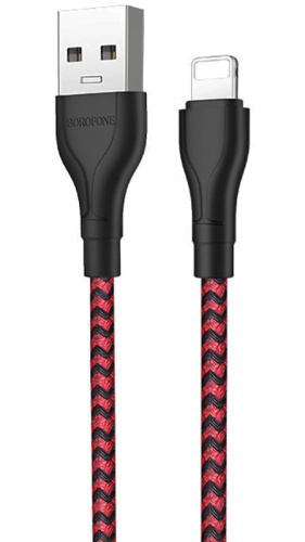Кабель USB - 8 pin Borofone BX39 1.0м 2.4A чёрно-красный
