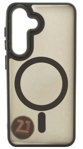 Силиконовый чехол MagSafe для Samsung Galaxy S24 матовый черный