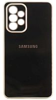 Силиконовый чехол для Samsung Galaxy A33/A336 глянцевый с окантовкой черный