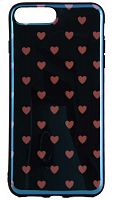 Силиконовый чехол для Apple iPhone 7 Plus/8 Plus сердечки перламутр синий