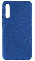 Силиконовый чехол для Samsung Galaxy A30/A305 матовый с блестками синий