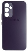 Силиконовый чехол для Samsung Galaxy A54/A546 матовое стекло с лого фиолетовый