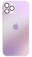 Силиконовый чехол для Apple iPhone 12 Pro стекло градиентное розовый