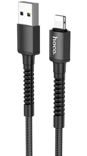 Кабель USB - 8 pin HOCO X71 Especial 1.0м круглый 3,0А нейлон чёрный