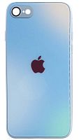 Силиконовый чехол для Apple iPhone 7/8 стекло градиентное голубой