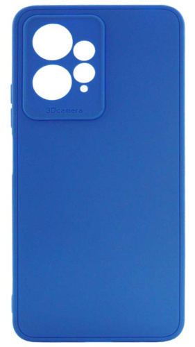 Силиконовый чехол для Xiaomi Redmi Note 12 с защитой камеры матовый голубой