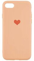 Силиконовый чехол для Apple iPhone 7/8 Soft Touch сердце персиковый