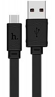 Кабель USB - Type-C HOCO X5 1.0м 2.4A силикон черный