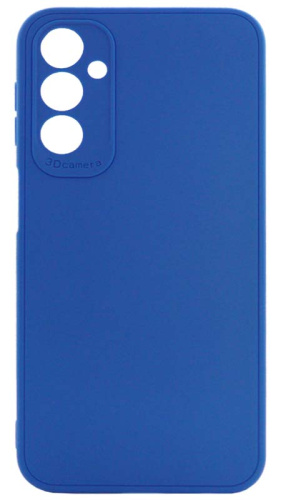 Силиконовый чехол для Samsung Galaxy A24/A245 с защитой камеры матовый голубой