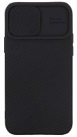 Силиконовый чехол для Apple iPhone 12/12 Pro camera protection черный