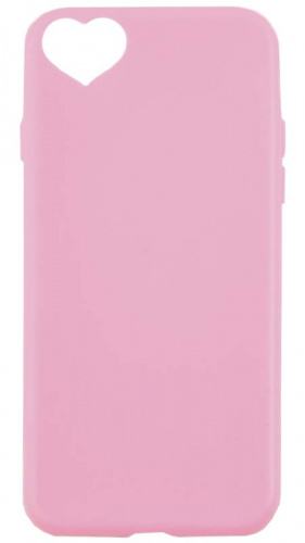 Силиконовый чехол для Apple iPhone 7/8 с вырезом-сердечком розовый