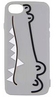 Силиконовый чехол для Apple iPhone 6/7/8 Фигурный крокодил серый